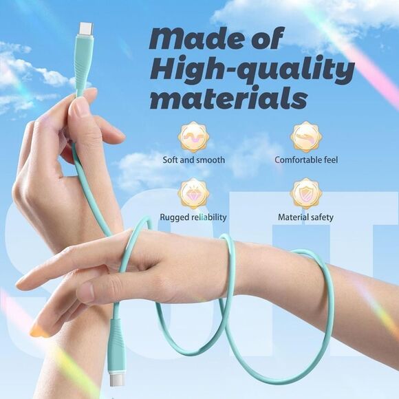 3 Pack 6 FT Type C Fast Charging Cable 60W USB C Charger Cable USB C - Picture 6 of 7